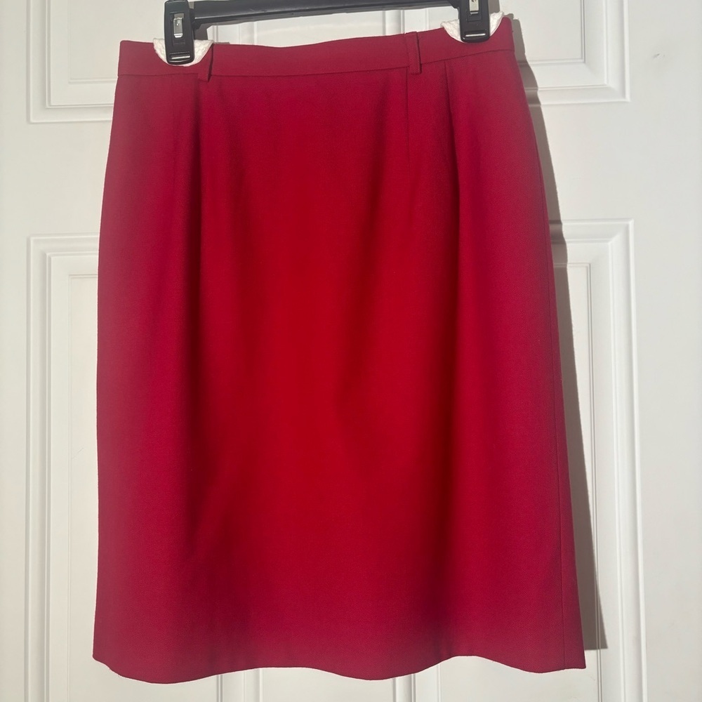❤️2/$15 or 3/$21Talbots Dark Red Worsted Wool Pencil Skirt, Size 10